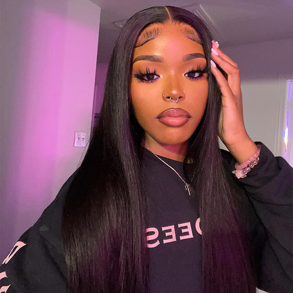 Reshine Hair Drawstring Style Staight V Part Wig 100%Human Hair Cheap Wigs Glueless Half Wig - reshine