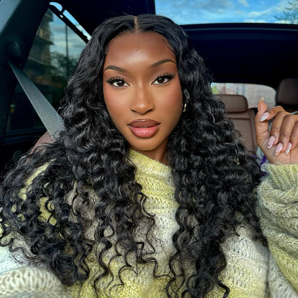 [24Hrs Fast Shipping] 250% Density Bleached Knots Deep Wave Glueless Wear Go Wigs 7x5 Pre-cut HD Lace Closure Wigs - reshine