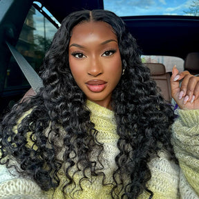 [24Hrs Fast Shipping] 250% Density Bleached Knots Deep Wave Glueless Wear Go Wigs 7x5 Pre-cut HD Lace Closure Wigs - reshine