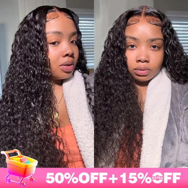 Queenleora Same Water Curly Hair Wear And Go Wigs 180% Density Glueless HD Lace Ready To Wear Wigs