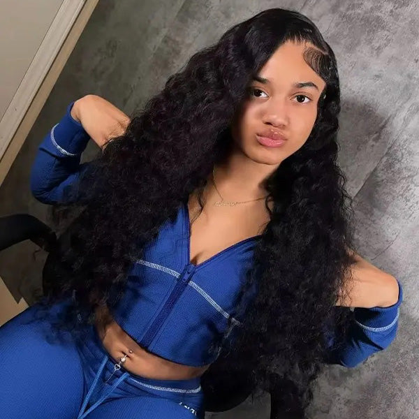 [Clearance Sale] Deep Wave Wear Go Wigs Transparent Lace Front Wigs Deep Curly Hair Wigs For Black Women - reshine