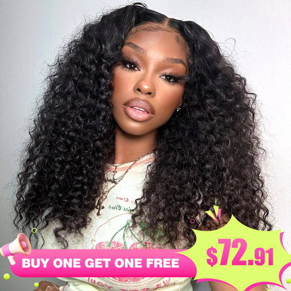 【BOGO] Reshine Water Wave Human Hair Wigs 13x4 Lace Front Wigs 180% Density Curly Wave Wigs - reshine