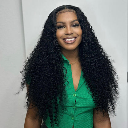 Reshine Hair Kinky Curly Hair Lace Front Wigs Afro Curly 13x6 Transparent Lace Wig Virgin Human Hair Wigs 10-30  Inch - reshine