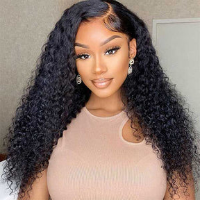 【BOGO】 Kinky Curly 13x4 Lace Front Human Hair Wigs Curly Hair Wigs For Black Women Full & Thick Invisible Lace Wigs