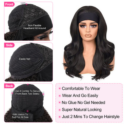 Reshine Hair Body Wave Headband Wig Full And Thick None Lace Human Hair Wigs No Glue - reshine
