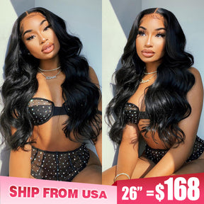 [24Hrs Fast Shipping] Invisible HD Lace Body Wave Glueless Human Hair Wig Lace Pre Cut Wear And Go Wigs - reshine