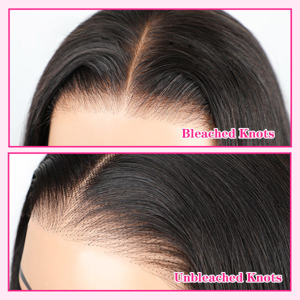 Reshine Bleached Knots Kinky Curly Hair 4x4 5x5 Lace Closure Wig Natural Color Curly Human Hair Wigs - reshine