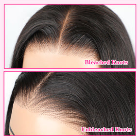 Reshine Bleached Knots Kinky Straight Hair Lace Front Wigs 13x6 13x4 HD Transparent Lace Wig - reshine