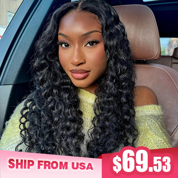 [24Hrs Fast Shipping] 250% Density Bleached Knots Deep Wave Glueless Wear Go Wigs 7x5 Pre-cut HD Lace Closure Wigs