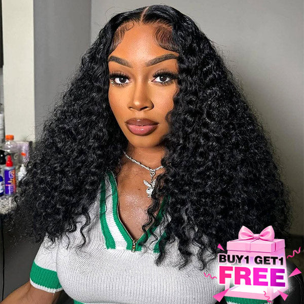 [BOGO]4X6 Deep Wave Pre-cut HD Lace 100% Human hair Glueless Wear Go Wig