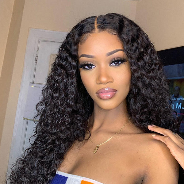[BOGO]Bleached Knots 6X9 Deep Wave Pre-cut Lace 100% Human hair Glueless Wear Go Wig - reshine