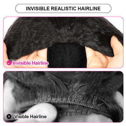 3 In 1 Wear Go Half Wig Kinky Straight Full Machine Made Wig With Natural Hairline - reshine