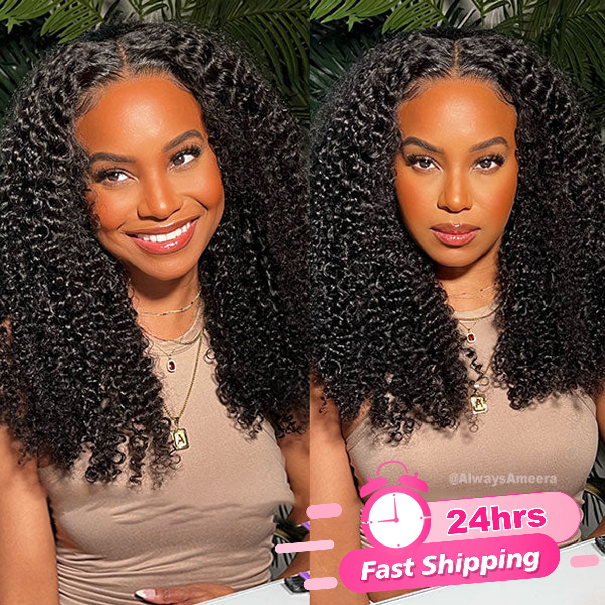[24Hrs Fast Shipping] Sapphireallia Recommend Lace Pre-cut Glueless Wear Go Wigs Kinky Curly Hair Wigs 4x6 HD Lace Closure Wig - reshine