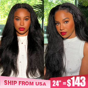 [24Hrs Fast Shipping] AlwaysAmeera Same Kinky Straight Pre-cut HD Lace Wear Go Glueless Wigs 4x6 Lace Human Hair Wigs - reshine