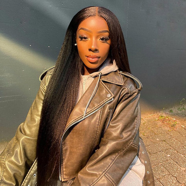 【BOGO】13X4 Kinky Straight Transparent Lace Front Wig 100%human hair Curly Style Wigs - reshine