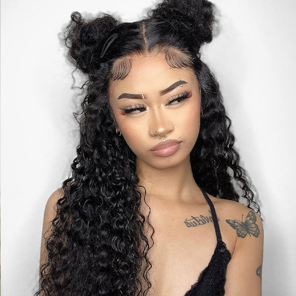 [Clearence Sale] 4X6 Kinky Curly Pre cut HD Lace Curly Style Human hair Glueless Wear Go Wigs - reshine