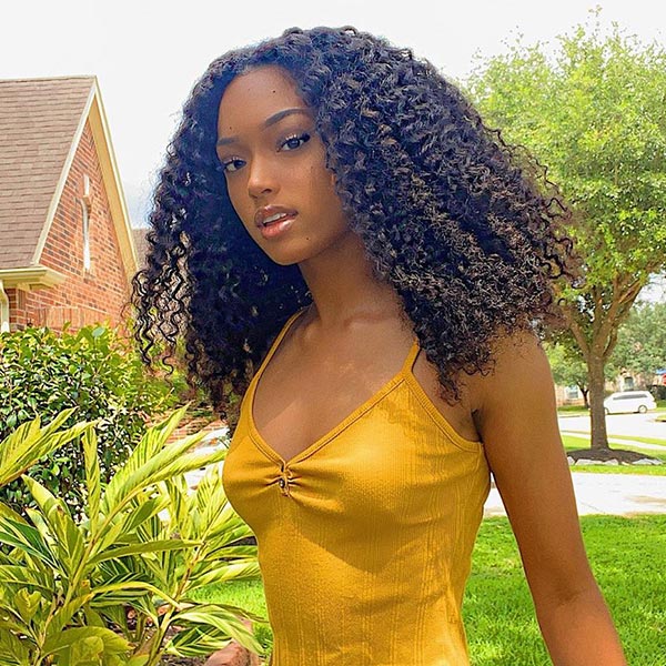 [Clearence Sale] 4X6 Kinky Curly Pre cut HD Lace Curly Style Human hair Glueless Wear Go Wigs - reshine