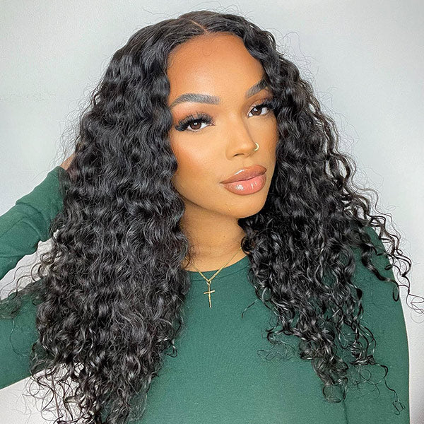 [Clearence Sale] 4X6 HD Lace Pre-cut Loose Deep Wave Glueless Wear Go Wigs