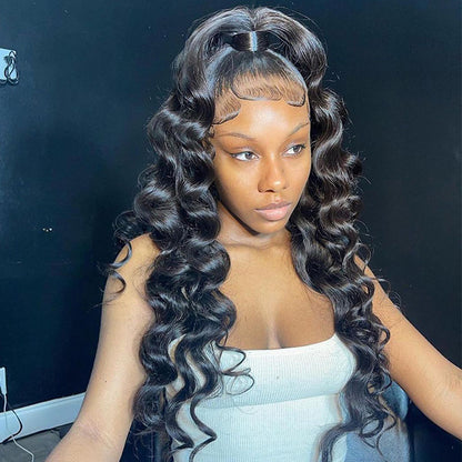 [Clearence Sale] 4X6 HD Lace Pre-cut Loose Deep Wave Glueless Wear Go Wigs - reshine