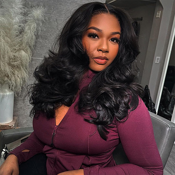 [Clearence Sale] 4X6 Ocean Wave Pre-Cut HD Lace Wear and Go Glueless Wig.Mini konts Real human hair wigs - reshine