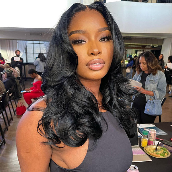 [Clearence Sale] 4X6 Ocean Wave Pre-Cut HD Lace Wear and Go Glueless Wig.Mini konts Real human hair wigs - reshine