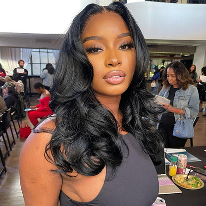 [Clearence Sale] 4X6 Ocean Wave Pre-Cut HD Lace Wear and Go Glueless Wig.Mini konts Real human hair wigs - reshine
