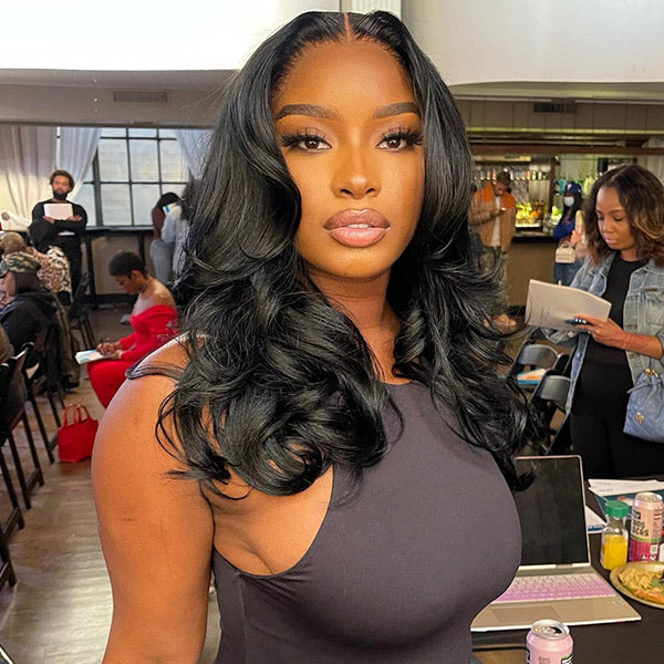 [Clearence Sale] 4X6 Ocean Wave Pre-Cut HD Lace Wear and Go Glueless Wig.Mini konts Real human hair wigs - reshine