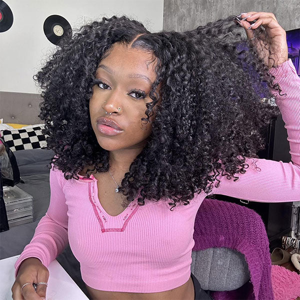 [Valentine's day] Kinky Curly Wear Go Wigs 180% Density Pre-cut 4x6 HD Lace Glueless Wigs - reshine
