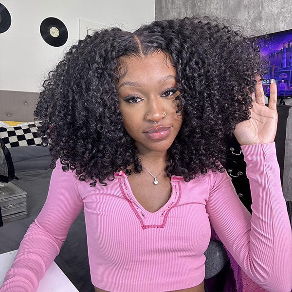 [Valentine's day] Kinky Curly Wear Go Wigs 180% Density Pre-cut 4x6 HD Lace Glueless Wigs - reshine