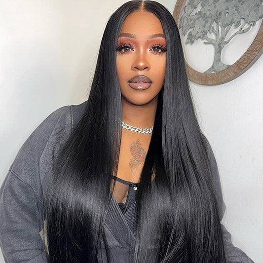 [Clearence Sale] 4X6 HD Lace Pre-cut-Straight invisible lace Glueless Wear Go Wigs - reshine