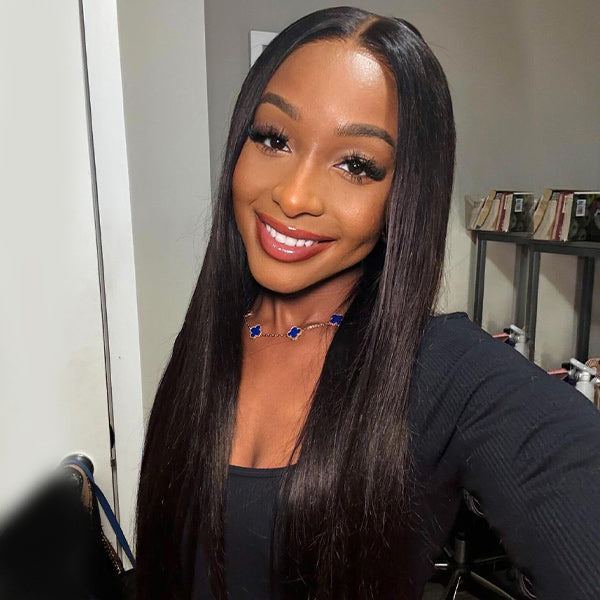 Straight 7x5 Wear Go Wigs Pre cut HD Lace Glueless Wigs With Bleached Knots - reshine