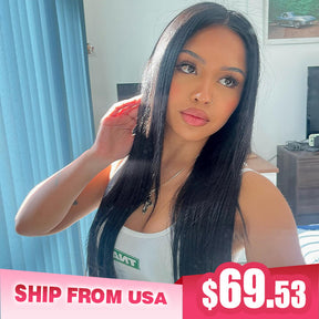 [24Hrs Fast Shipping] Straight Hair Wear Go Wigs 180% Density Pre-cut 9x6 Transparent Lace Glueless Wigs - reshine