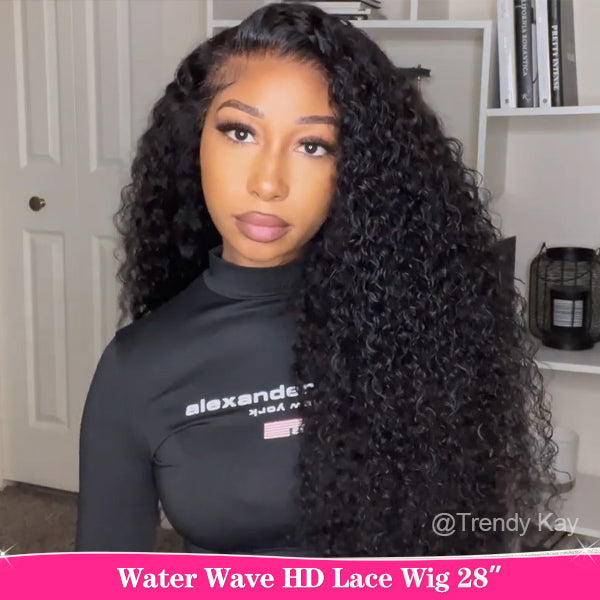 Trendy Kay Same Style Water Wave Hair Wigs For Women HD Lace Front Wig Natural Hairline - reshine