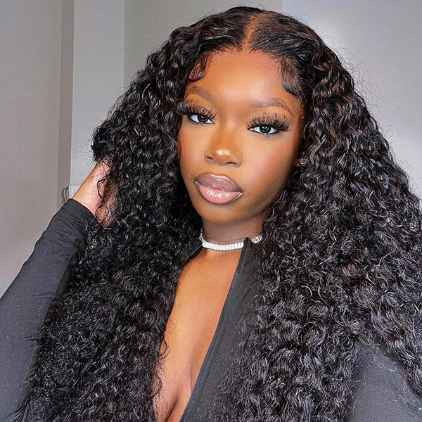 Water Wave 7x5 Wear Go Glueless Human Hair Wigs Invisible Bleached Knots Wigs For Beginners - reshine