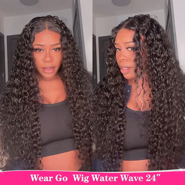 Queenleora Same Water Curly Hair Wear And Go Wigs 180% Density Glueless HD Lace Ready To Wear Wigs