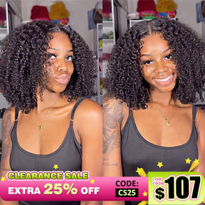 [Clearance Sale] Afro Curly Wear Go Glueless Wigs Pre-cut Lace Ready To Go Wigs Natural Hairline - reshine