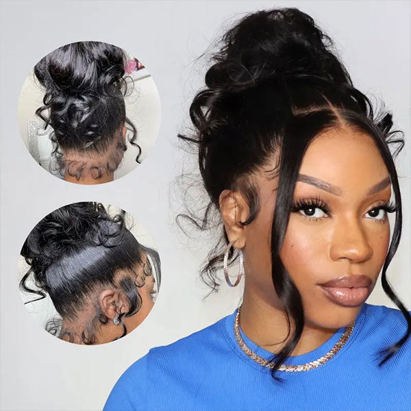 Invisi Drawstring Body Wave Wear Go Wigs 360 Fit Glueless Human Hair Wigs Pre-cut Lace All Around