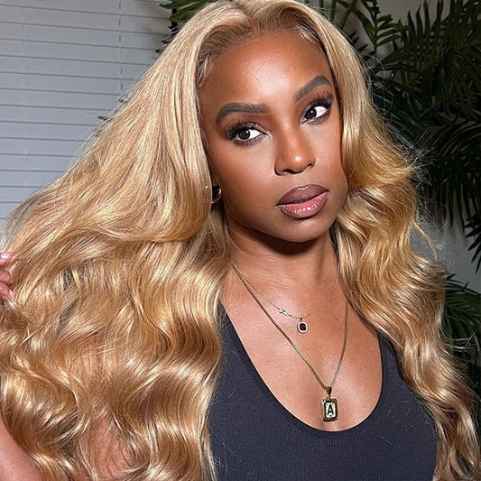 #27 Honey Blonde Body Wave Wear Go Glueless Wigs 4x6 Pre-cut Lace Closure Wig - reshine