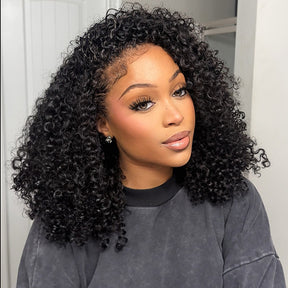 Reshine Hair Kinky Curly 360 Lace Front Wigs Natural Color Human Hair Wigs 10-24 Inch