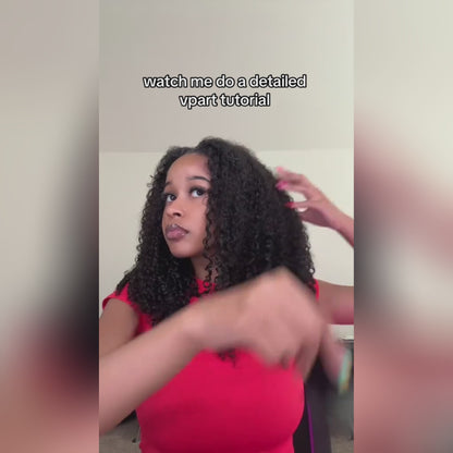 Reshine Hair V Part Wig Glueless Wigs Kinky Curly No Leave Out Thin Part With Drawstring Beginners Wigs