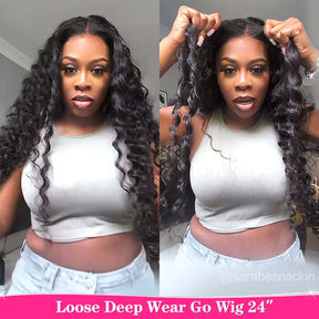 Sara Same Loose Deep Wave Glueless Wear Go Wigs 4x6 Pre-cut HD Lace Closure Wigs - reshine