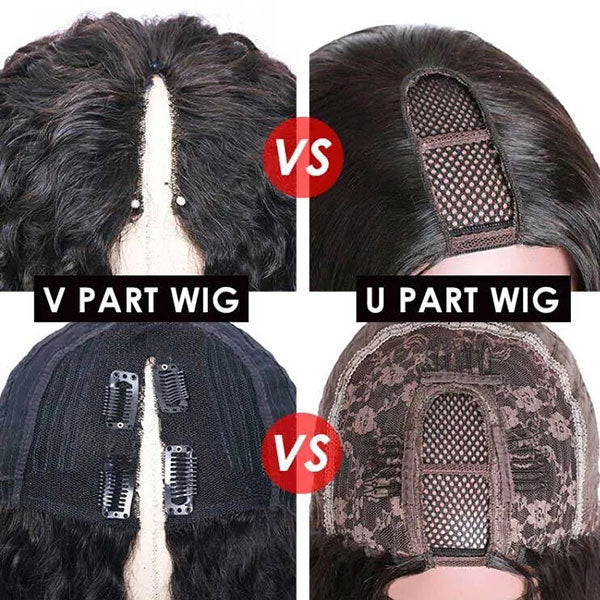 Reshine Hair  Staight V Part Wig  100%Human Hair Cheap Wigs For Black Women  Half Wig