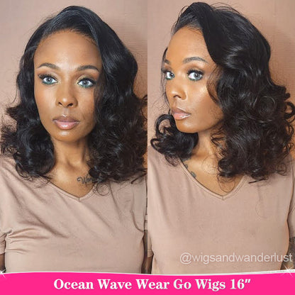 Sara Same Ocean Wave Wear Go Guleless Wigs Pre-cut HD Lace Wig Natural Hairline - reshine
