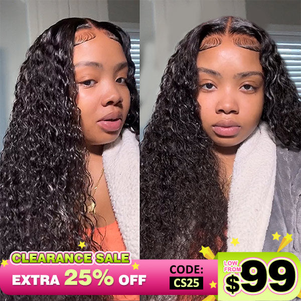[Clearance Sale] Queenleora Same Water Curly Hair Wear And Go Wigs 180% Density Glueless HD Lace Ready To Wear Wigs - reshine