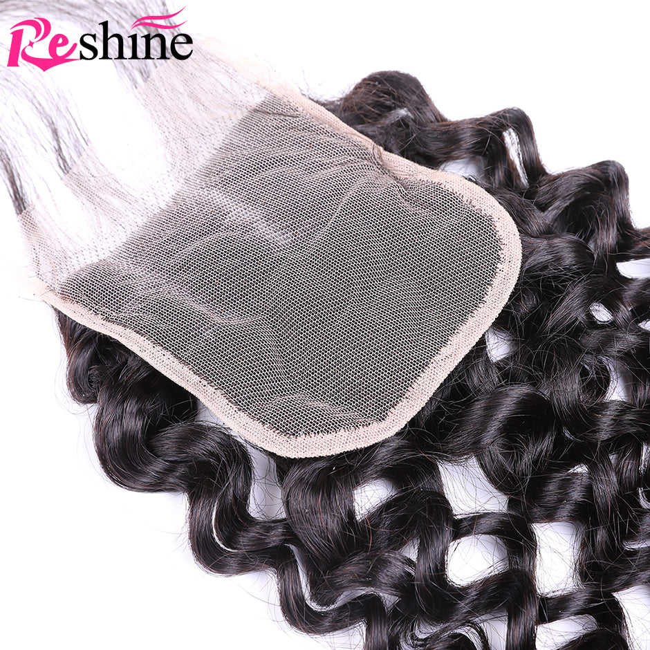 Brazilian Hair Weave Bundles With Closure Natural Color Water Wave Closure With Bundles - reshine