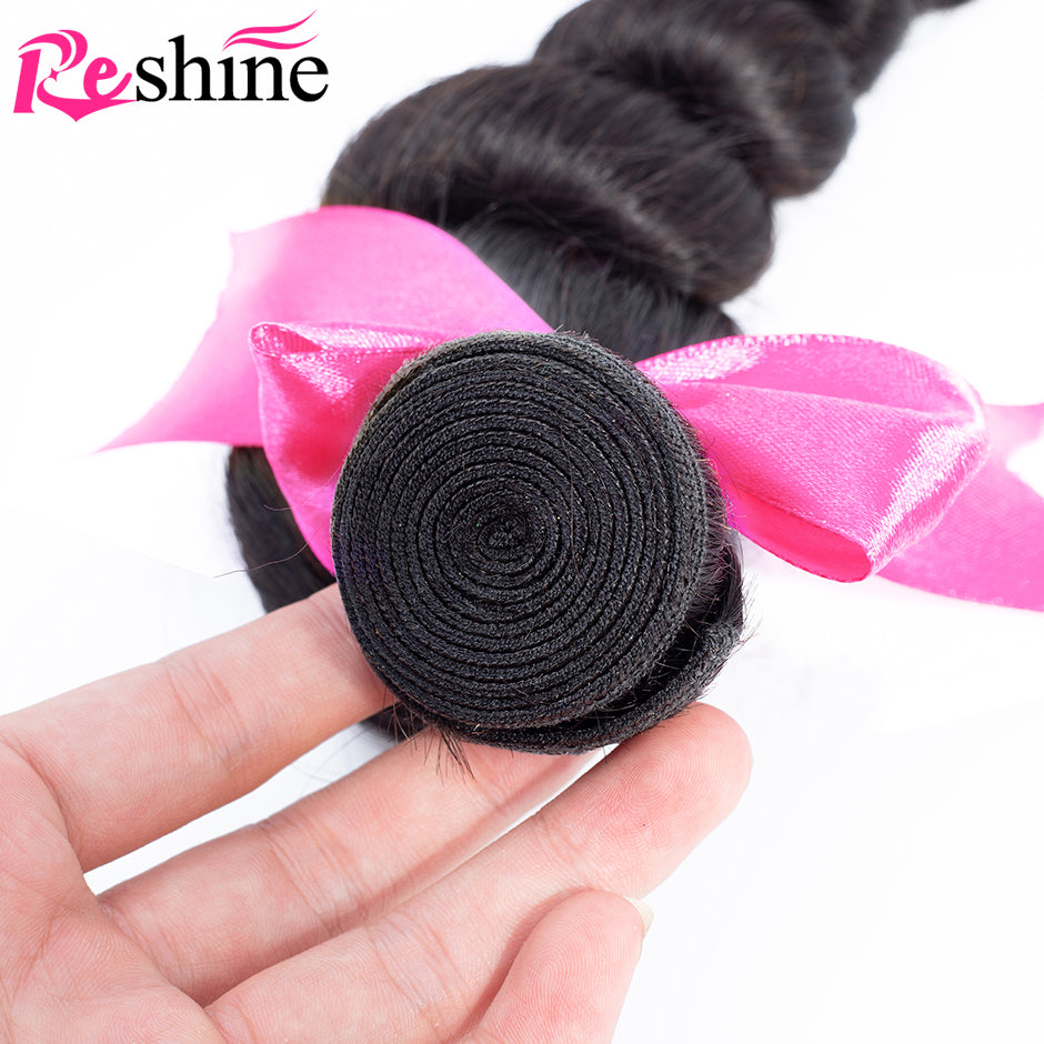 Malaysian Loose Wave Human Hair Bundles 10-26 Inch Free Shipping - reshine