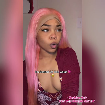 Jaygambino Recommend Straight Human Hair Wigs Pink Color Lace Wigs For Black Women Straight Hair Closure Wigs