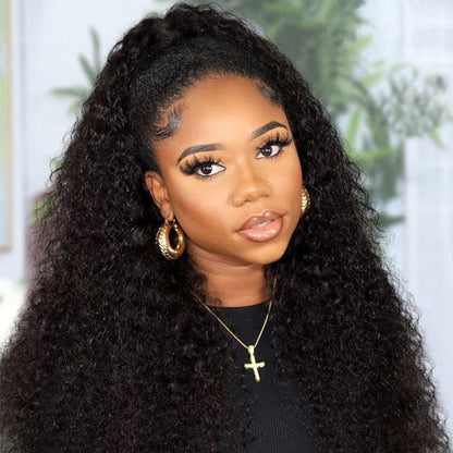 kinky curly hair half wigs