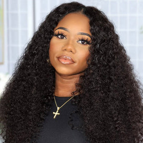 kinky curly thin part wig