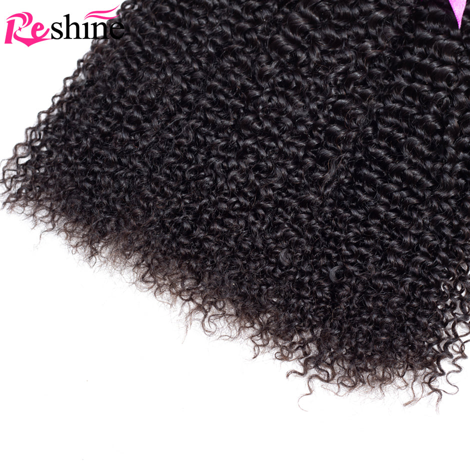 Brazilian Curly Human Hair Bundles Kinky Curly Hair Weaving 3Pcs/Bag Natural Color - reshine